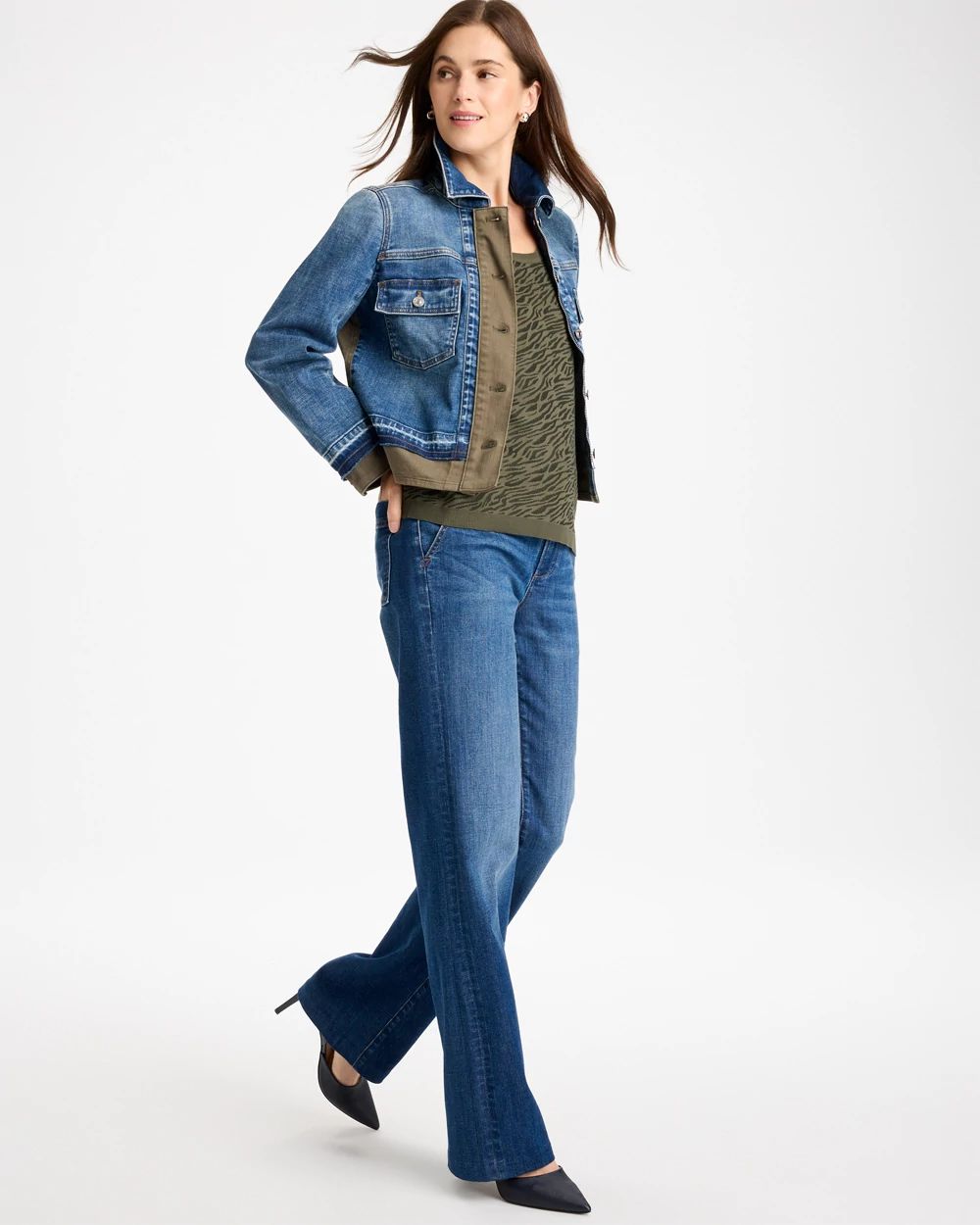 Denim Colorblock Zip-Front Jacket | Chico's